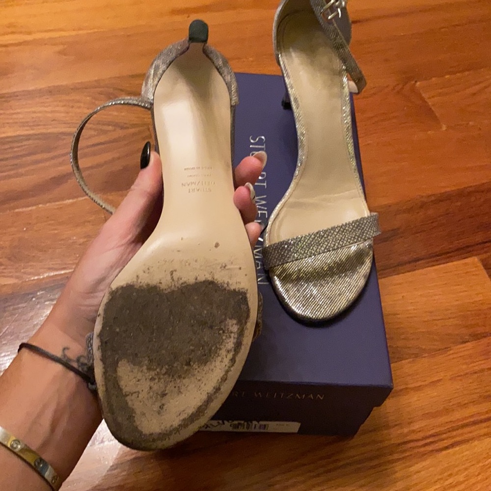 SW silver heeled strap sandals - Picture 2 of 6